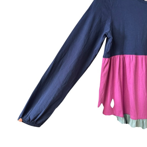 Hanna Anderson Girls Color Block Twirl Dress Size 12 Multi-Color Casual Tiered - Picture 7 of 9